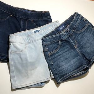 Girls OldNavy Jean Shorts Set of 3, Size 8
